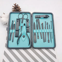 High Quality 15PCS Steel Manicure and Pedicure Set Nail Clippers Pedicure Kit for Salon Toes Beauty Equipment
